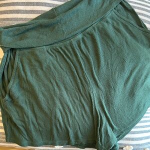 Aerie Forest Green Ribbed Pajama Shorts